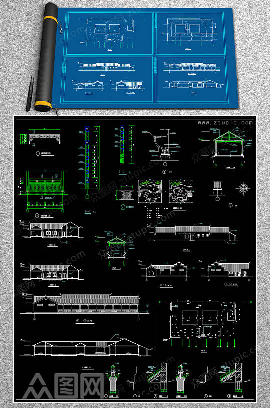 原创农家饭庄CAD设计图-众图网