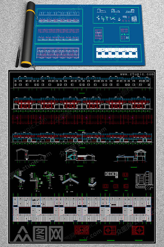 经典四合院CAD素材-众图网