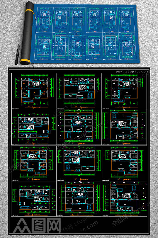 最新古建CAD模版-众图网