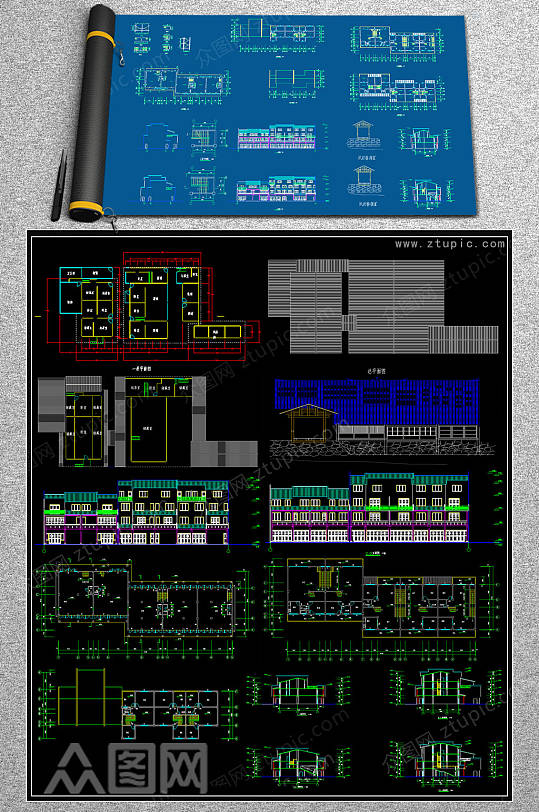 仿古民居CAD图块-众图网
