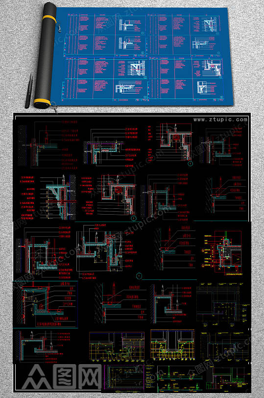 原创石膏板CAD素材-众图网