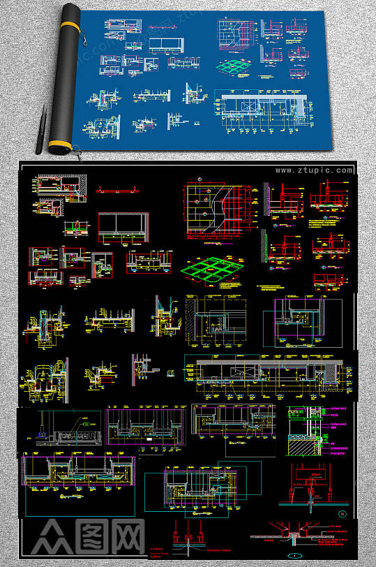 全套天花CAD模块-众图网