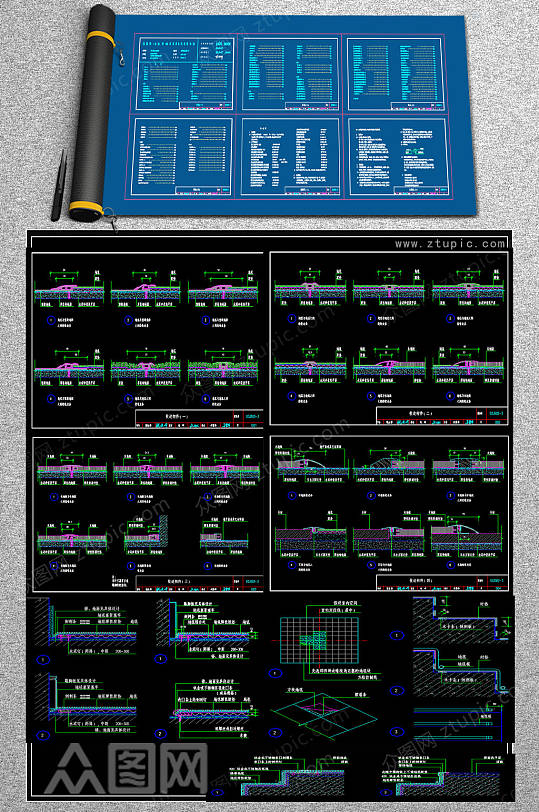 整木地毯CAD样图-众图网