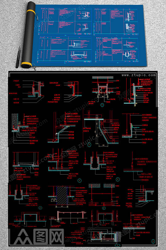 最齐石材CAD图集-众图网