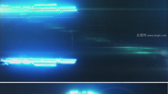 震撼大气蓝色科技毛刺企业LOGO展示视频-众图网