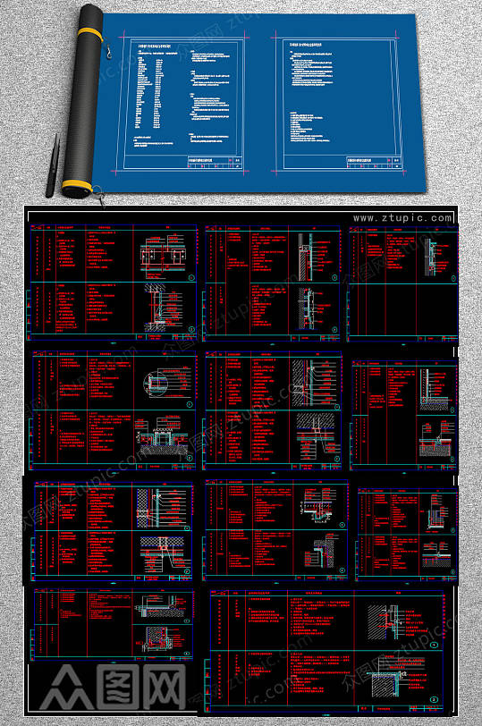 全新石材CAD施工图-众图网
