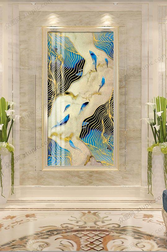 轻奢中庭装饰画-众图网