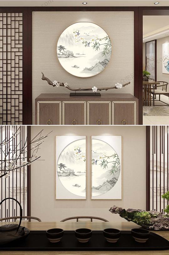 中式素雅两联装饰画-众图网