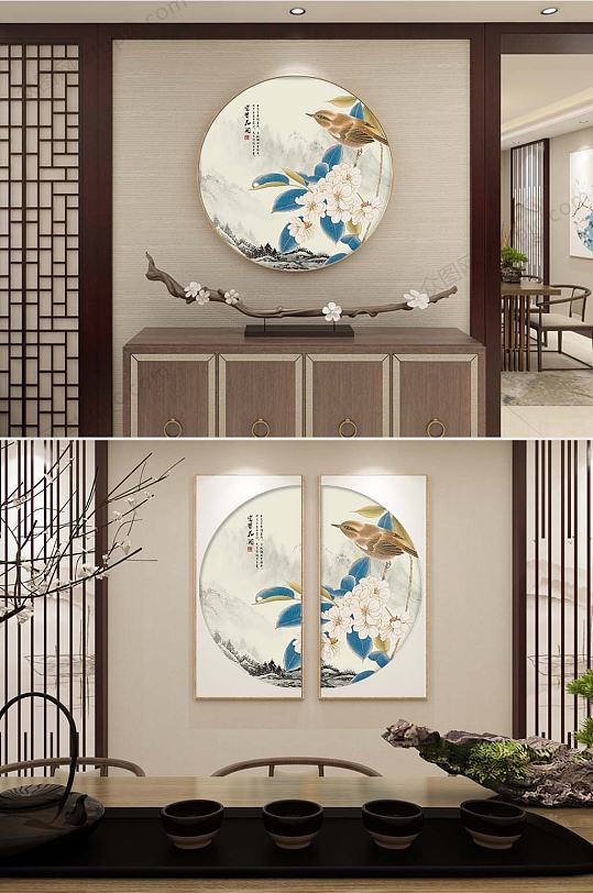 素雅工笔花鸟装饰画-众图网