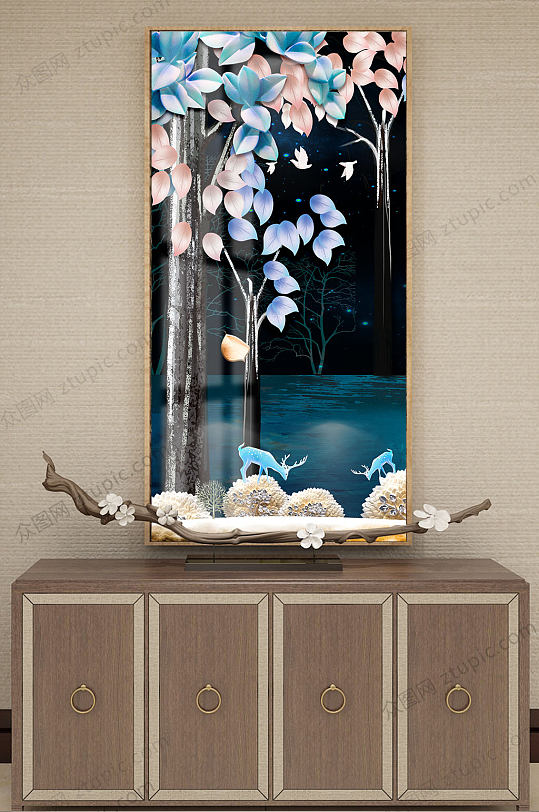 现代唯美中庭装饰画-众图网