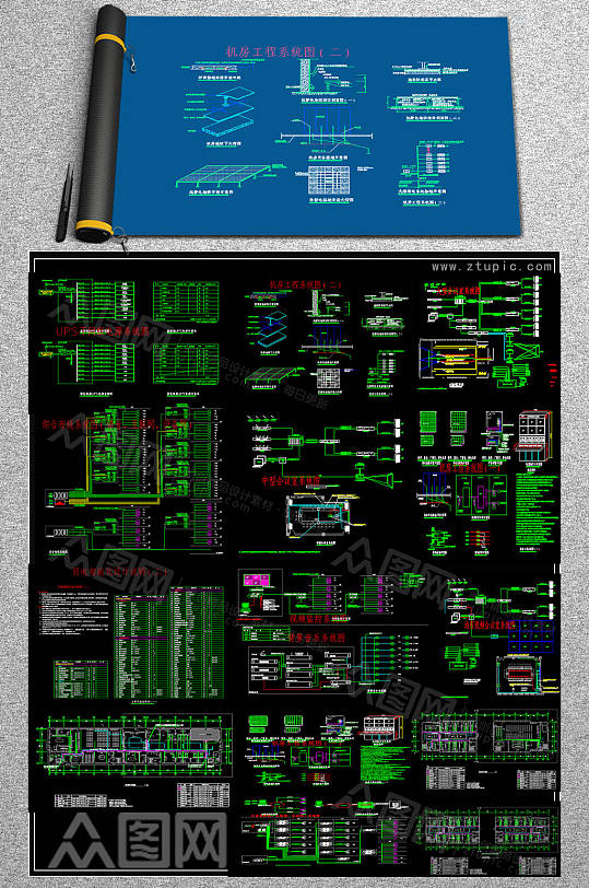 定制机房CAD大样图-众图网