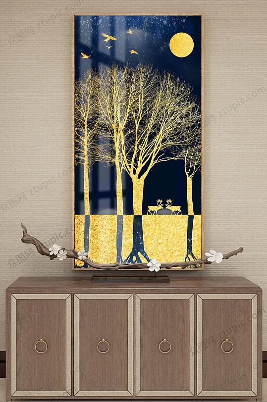 新中式抽象倒影玄关-众图网