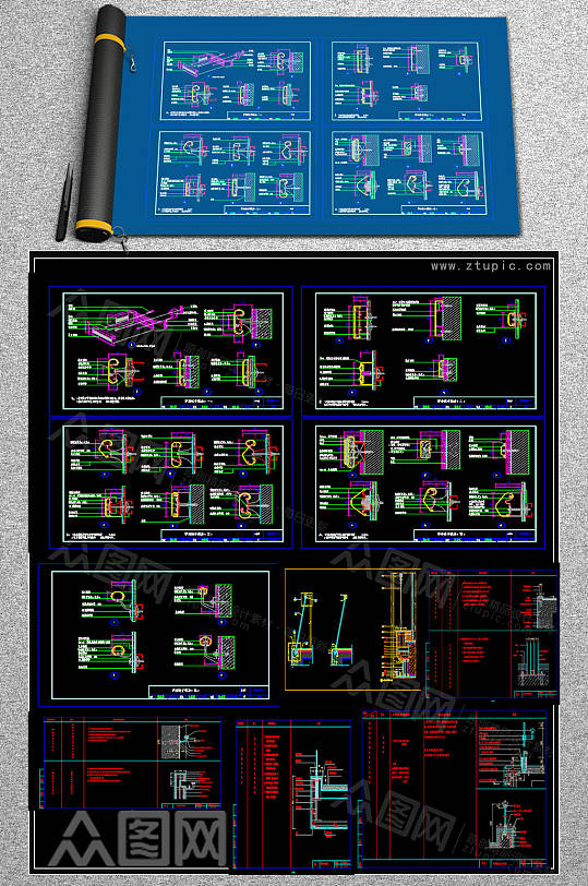 整套楼梯CAD合集-众图网