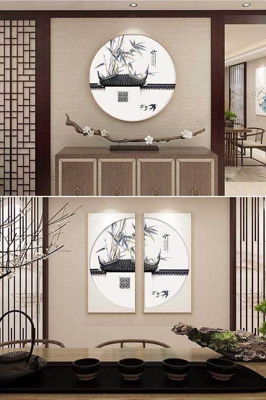 现代简约中庭装饰画-众图网