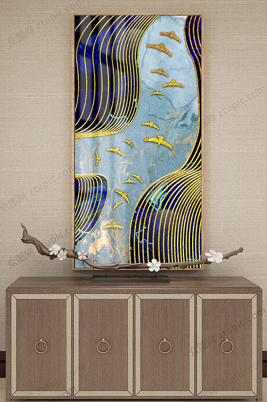 新中式创意线条装饰画-众图网