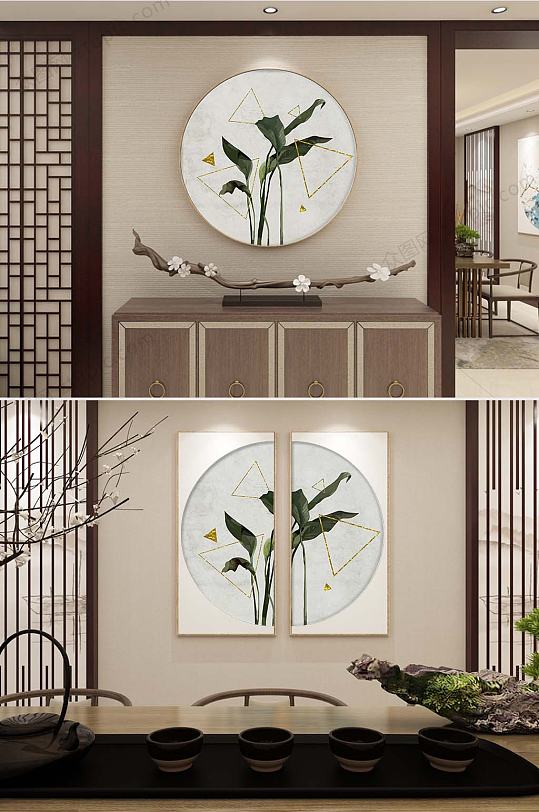 中式简约植物装饰画-众图网