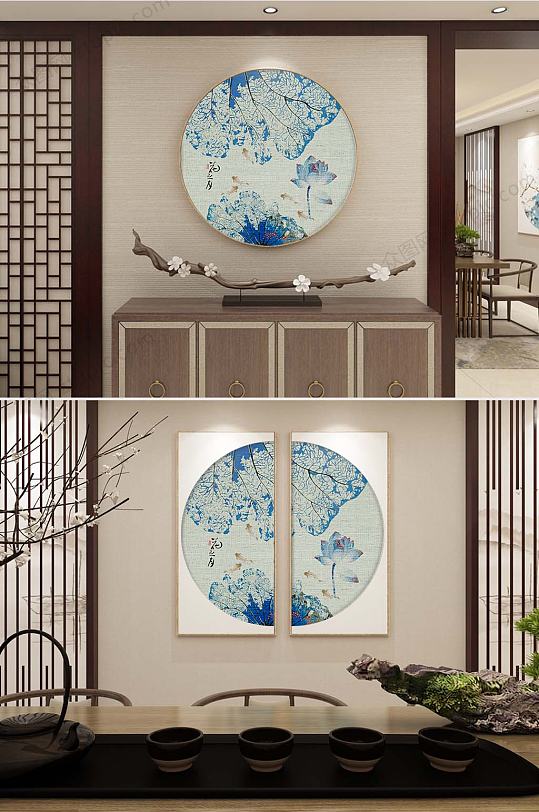 素雅青莲装饰画-众图网