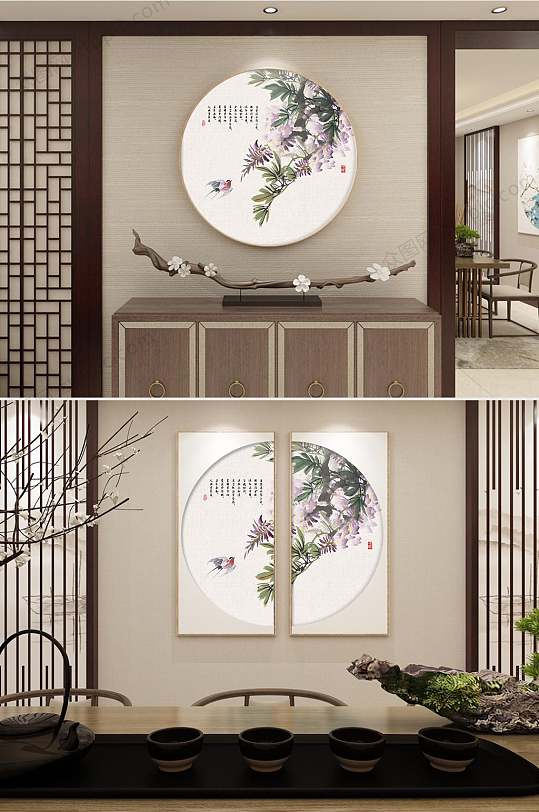 中式意境花鸟装饰画