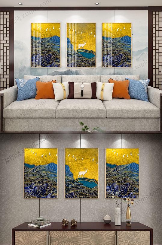 新中式抽象装饰画-众图网