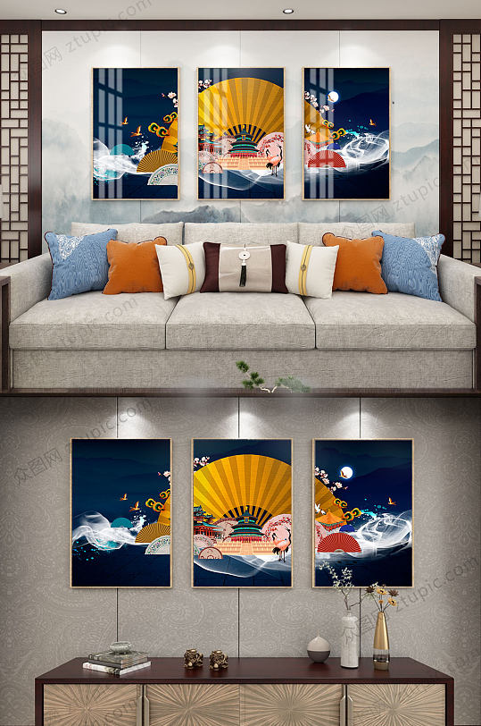 新中式传统装饰画-众图网