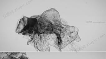 黑色烟尘粒子碰撞LOGO演绎-众图网