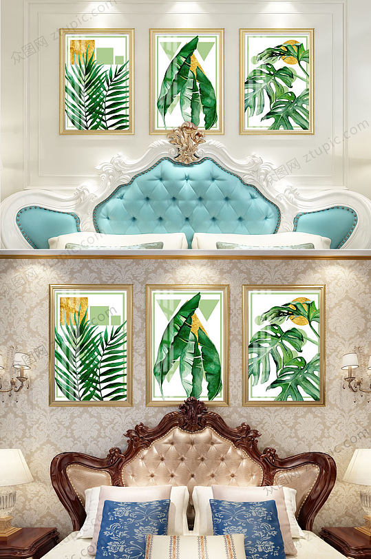 小清新简约手绘植物装饰画-众图网