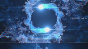 旋转粒子流碰撞揭示LOGO视频-众图网