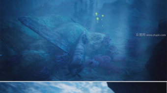 深海游历气泡汇集揭示LOGO视频-众图网