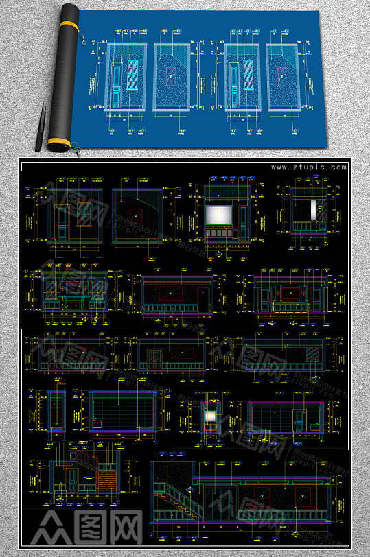 原创建筑CAD素材-众图网