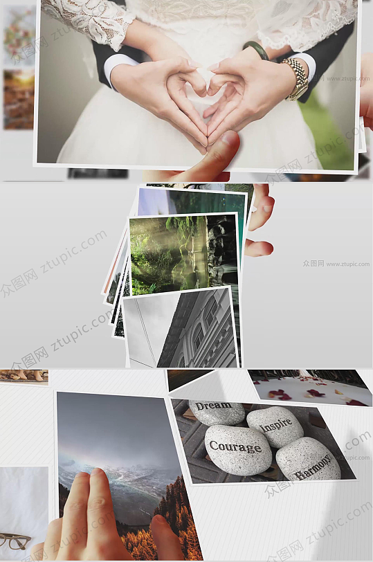 浪漫相册爱情婚礼视频-众图网