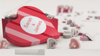 创意爱心造型AE婚礼视频-众图网