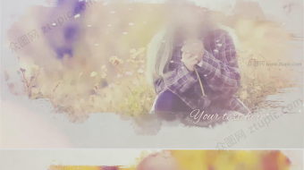 温馨水墨效果婚礼相册视频-众图网