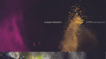 创意粉末爱情婚礼视频-众图网