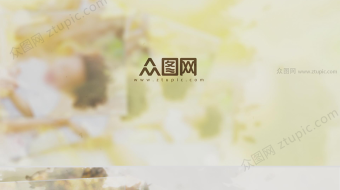 清新水墨儿童成长相册婚礼视频-众图网