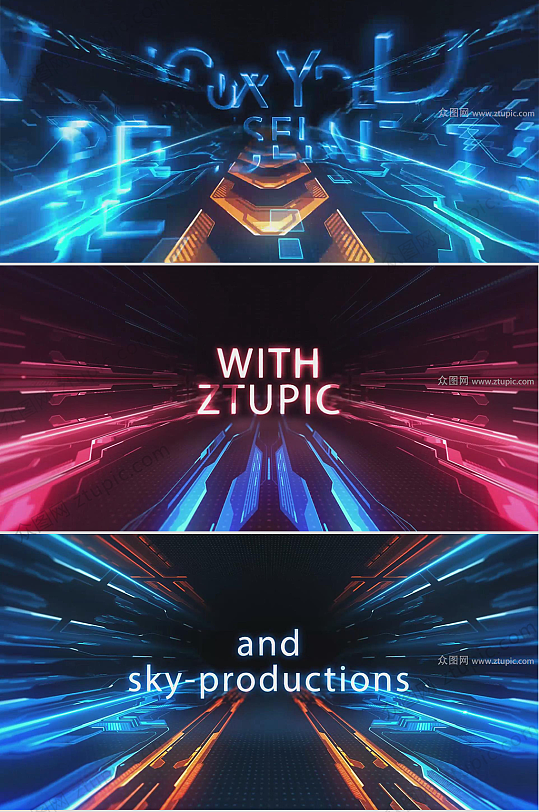 科技隧道大标题AE模版-众图网