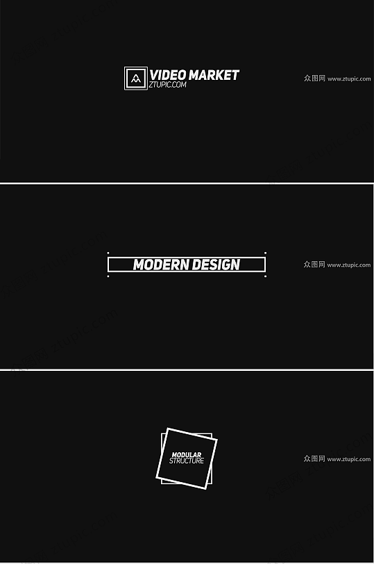 几何标题文字动效AE模版-众图网