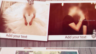 简约蝴蝶粒子婚礼相册模板-众图网