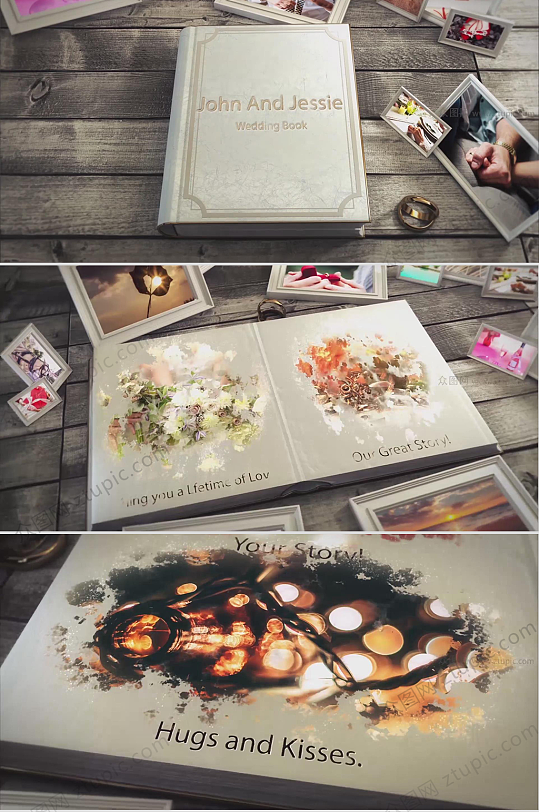 高端素雅相册婚礼视频-众图网