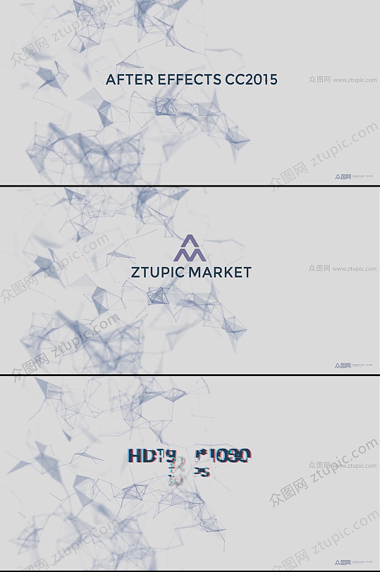 几何背景干扰文字特效AE模版-众图网