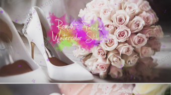 时尚水彩笔触婚礼视频-众图网