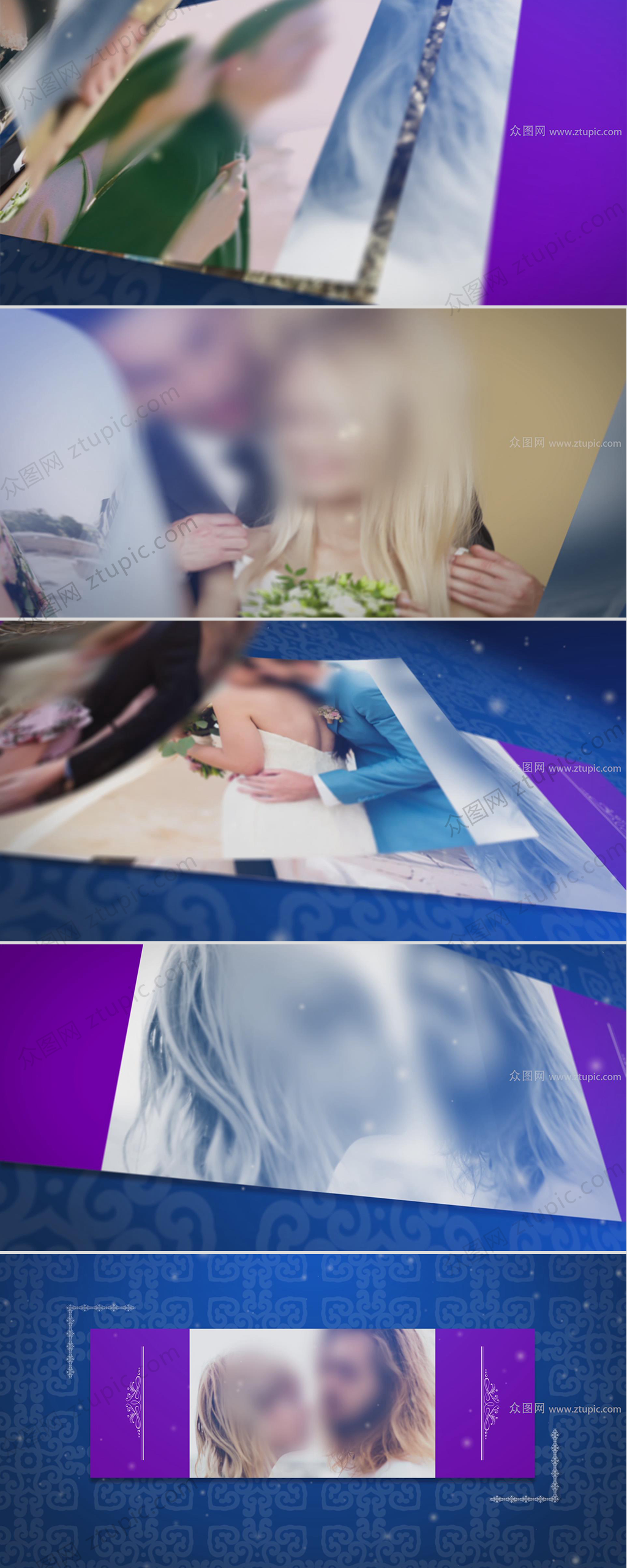 浪漫婚礼纪念册短视频设计素材模板素材