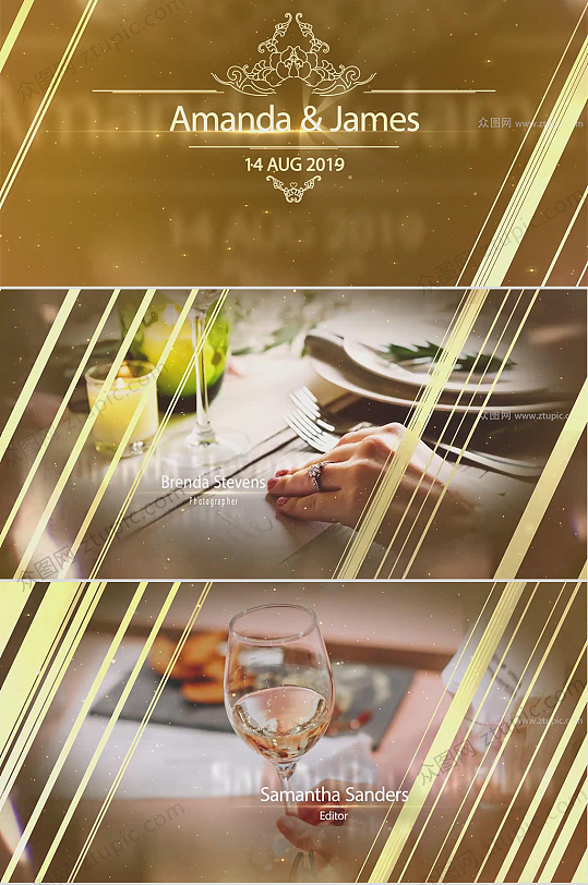 金属炫酷浪漫婚礼视频-众图网