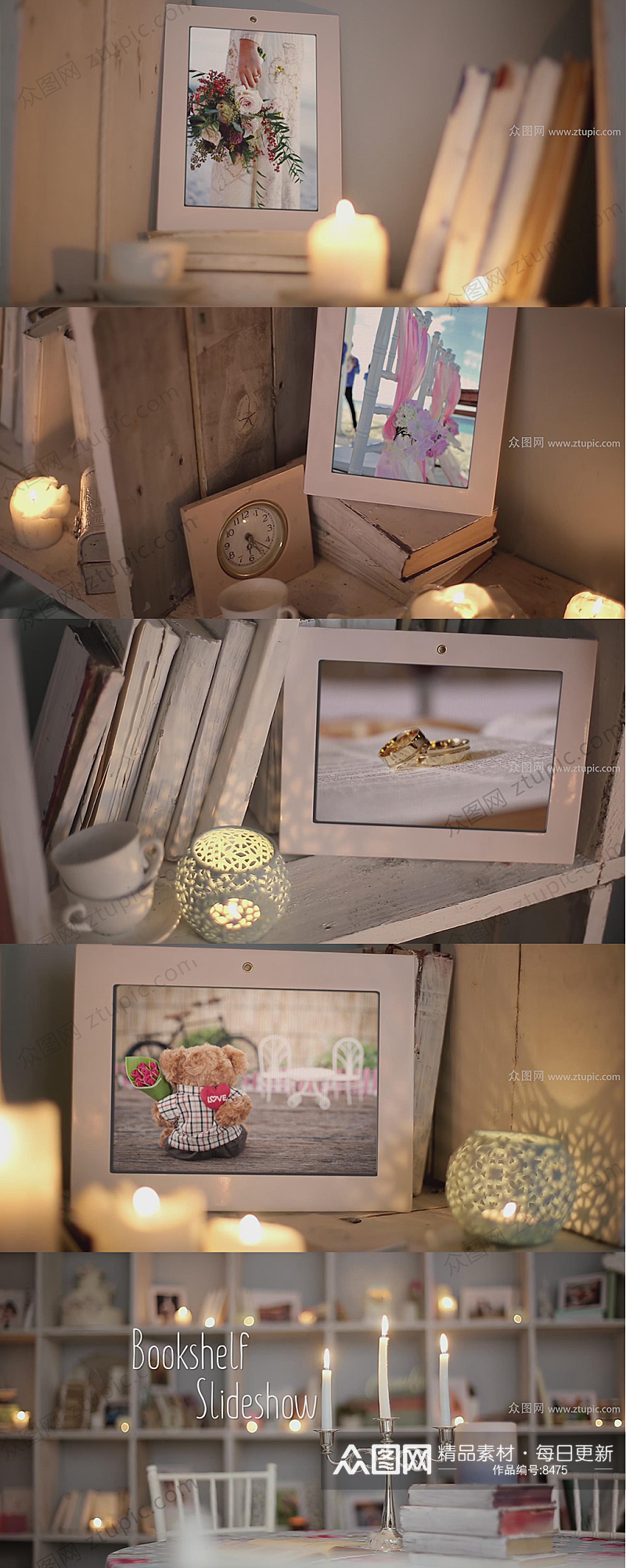 温馨灯光相片婚礼视频素材