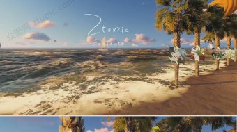 浪漫海景创意婚礼视频-众图网