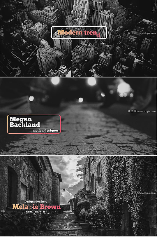 渐变色视频字幕动效AE模版-众图网