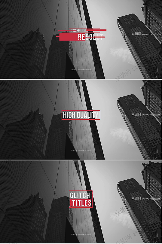 干扰效果文字标题AE模版-众图网