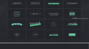 美式线框标题动效AE模版-众图网