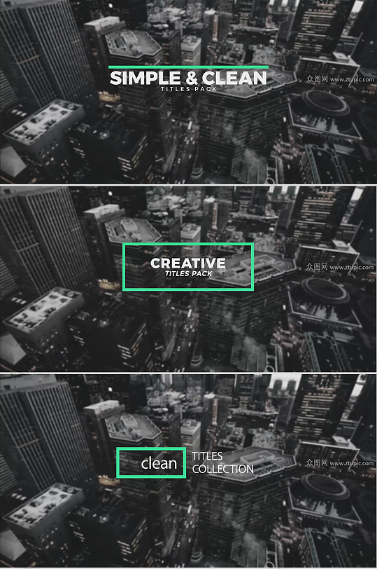 简约文字动画效果AE模版-众图网