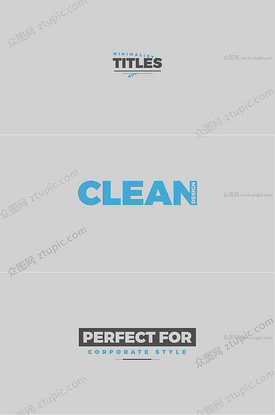 动感流畅字体淡出动效AE模版-众图网