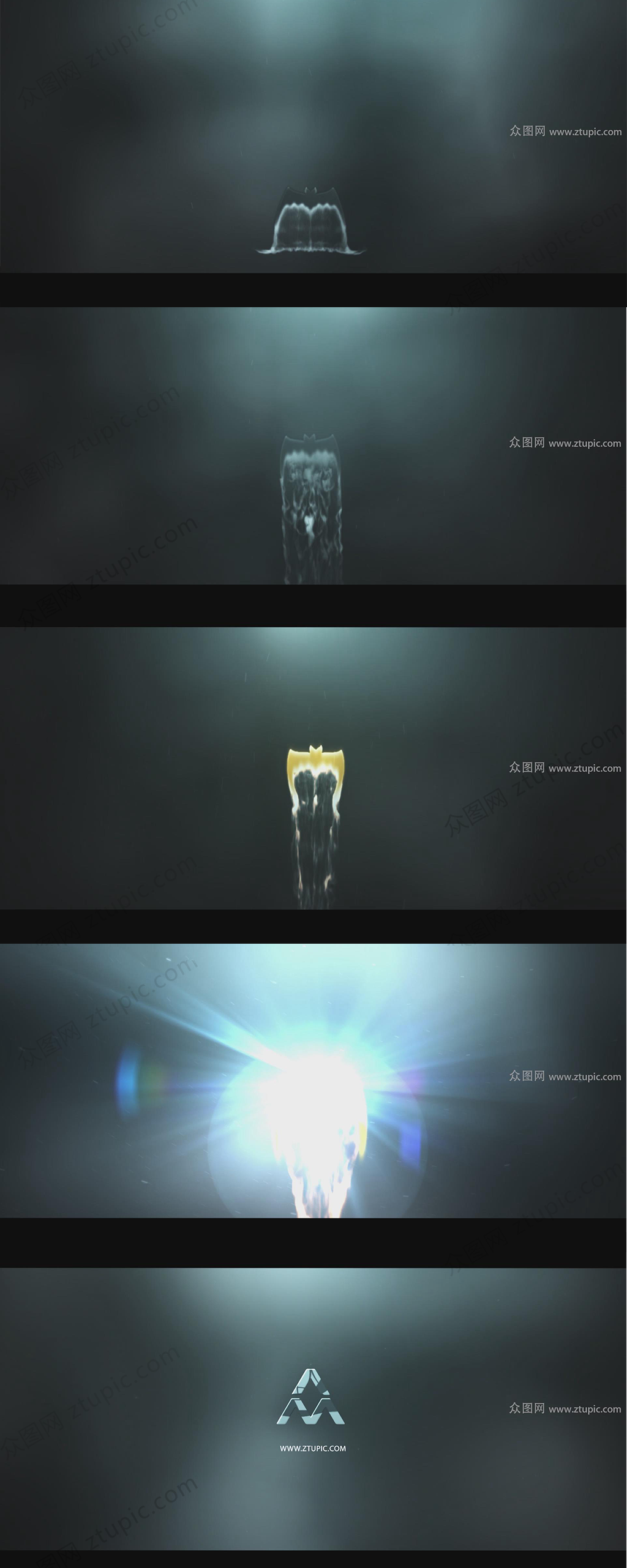 蝙蝠穿梭燃烧展现LOGO视频模板素材